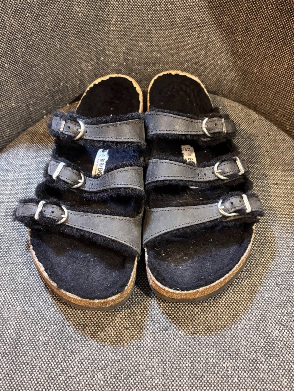Birkenstock Size 39 US 8-9 Narrow Florida Fresh Shearling Black